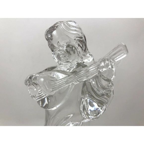 Mikasa‎ Lead Crystal Angelic Mandolin Figurine Herald Collection 8" Germany - Picture 10 of 11